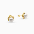 14K Gold Pearl Knot Stud Earrings - Earrings - Laurita Jewelry