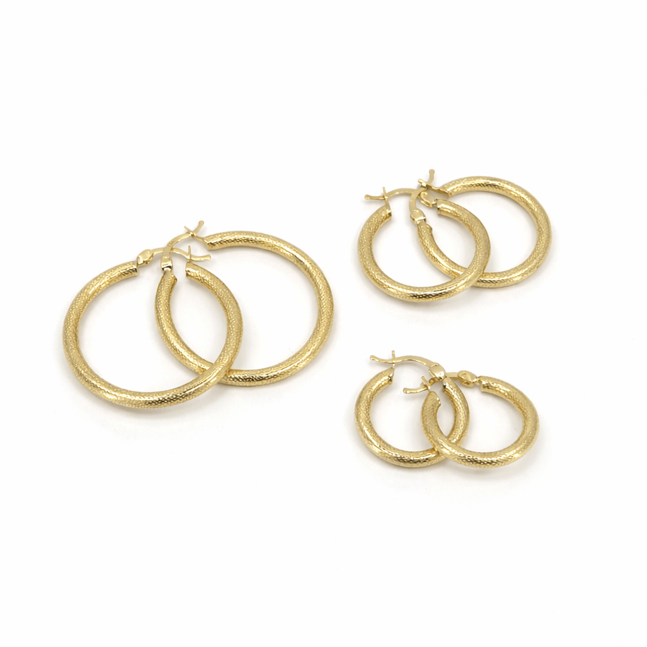 Classic Gold Hoop Earrings Set 10k - Earrings - Laurita Jewelry