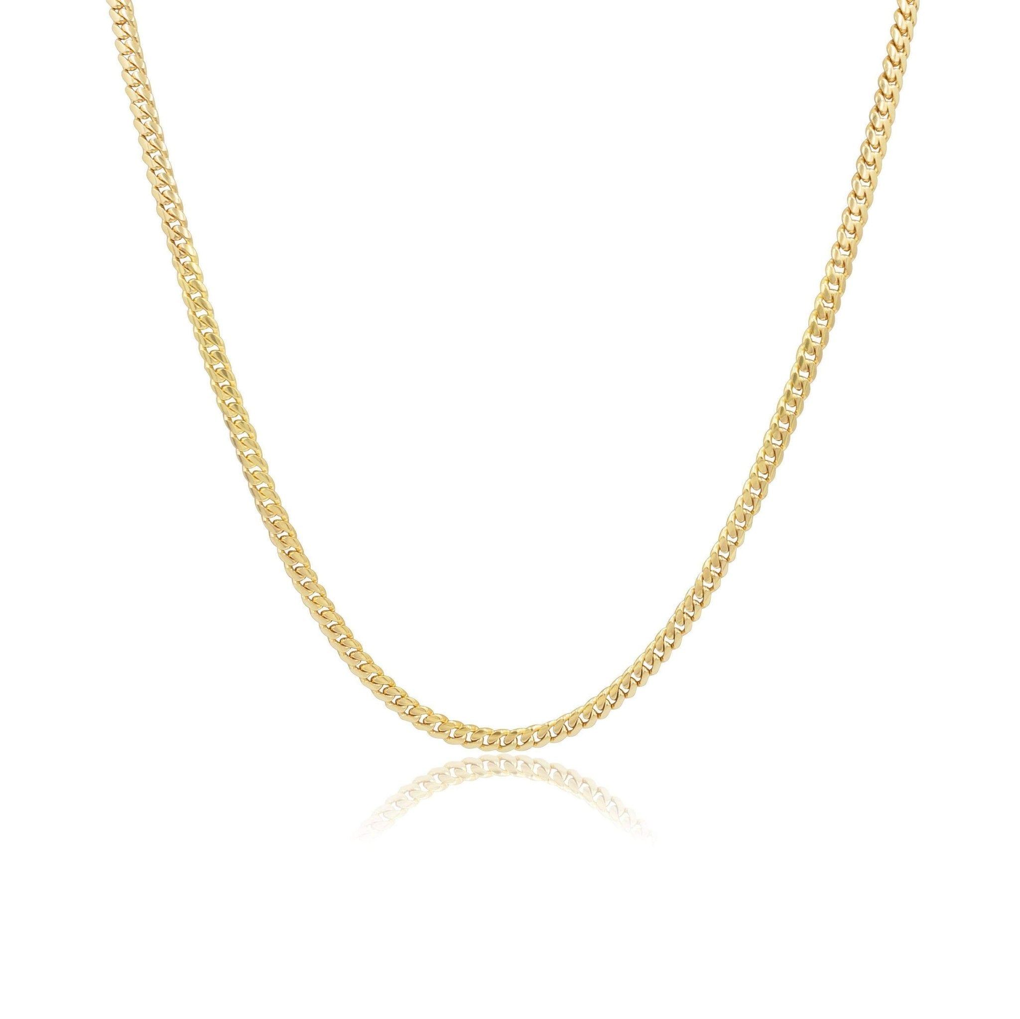 4mm Solid Machine - Made Cuban Link Chain – Gold - Machine - made Cuban Link Necklace - Laurita Jewelry