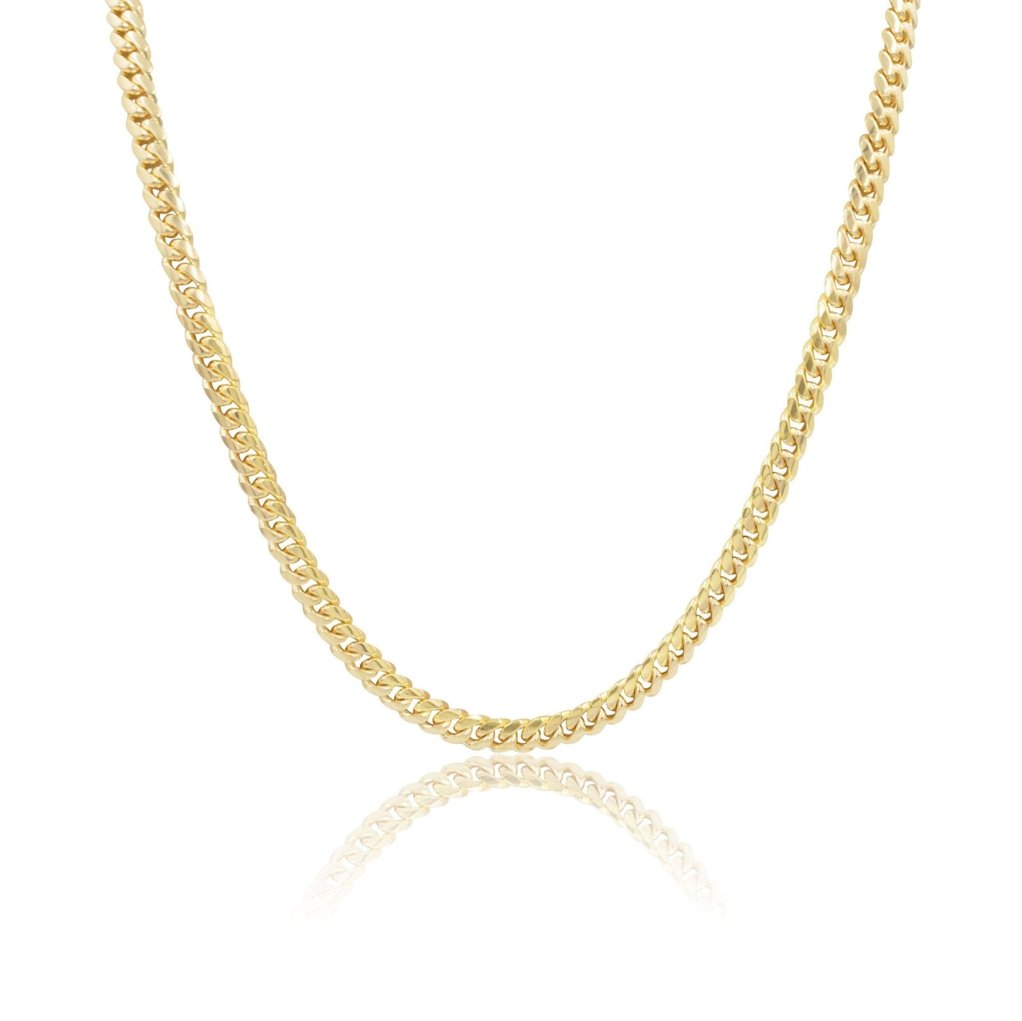 5mm Solid Machine - Made Cuban Link Chain – Gold - Machine - made Cuban Link Necklace - Laurita Jewelry