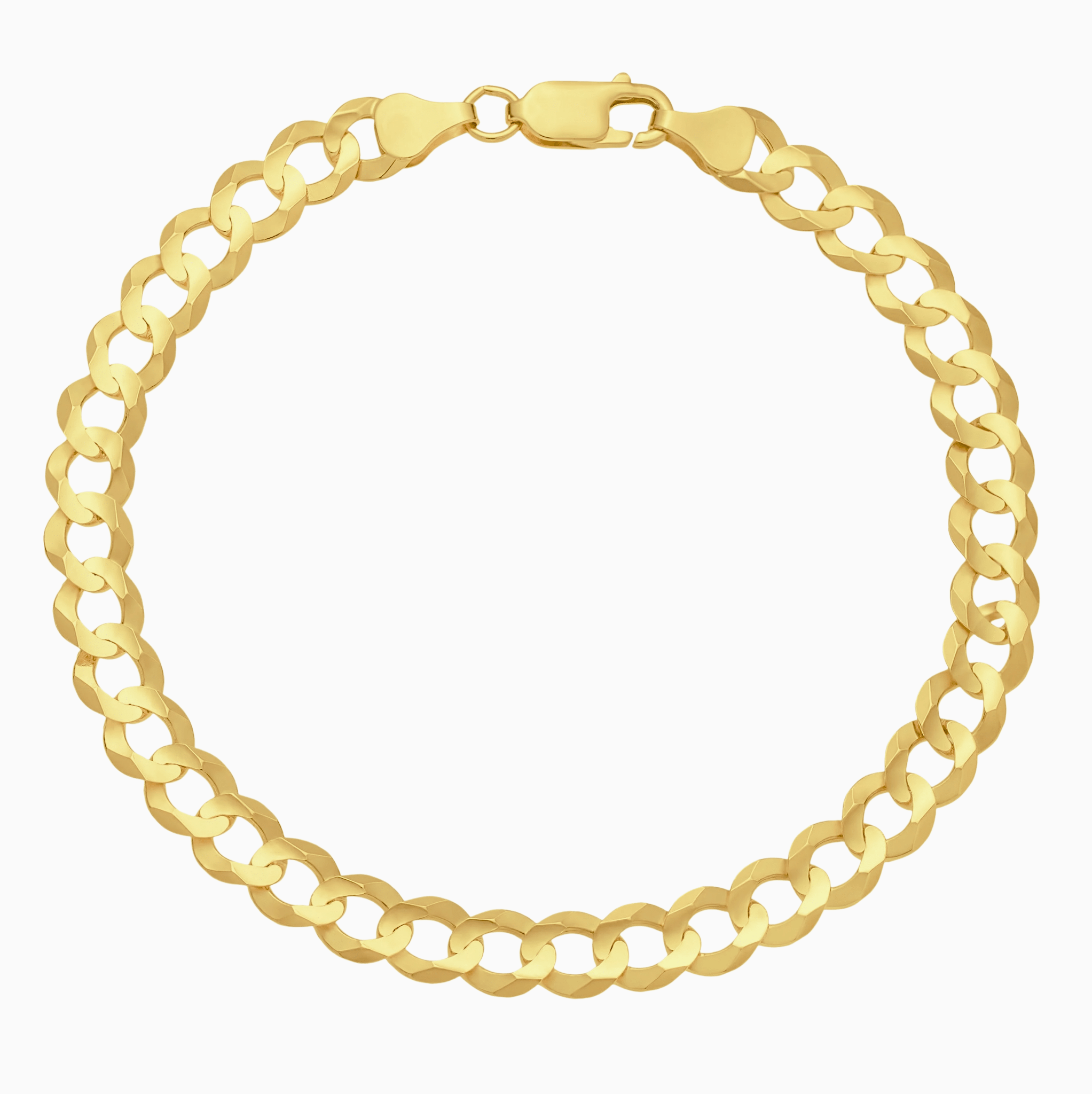 10K Yellow Gold Flat Curb Link Bracelet - Men's Bracelet - Laurita Jewelry