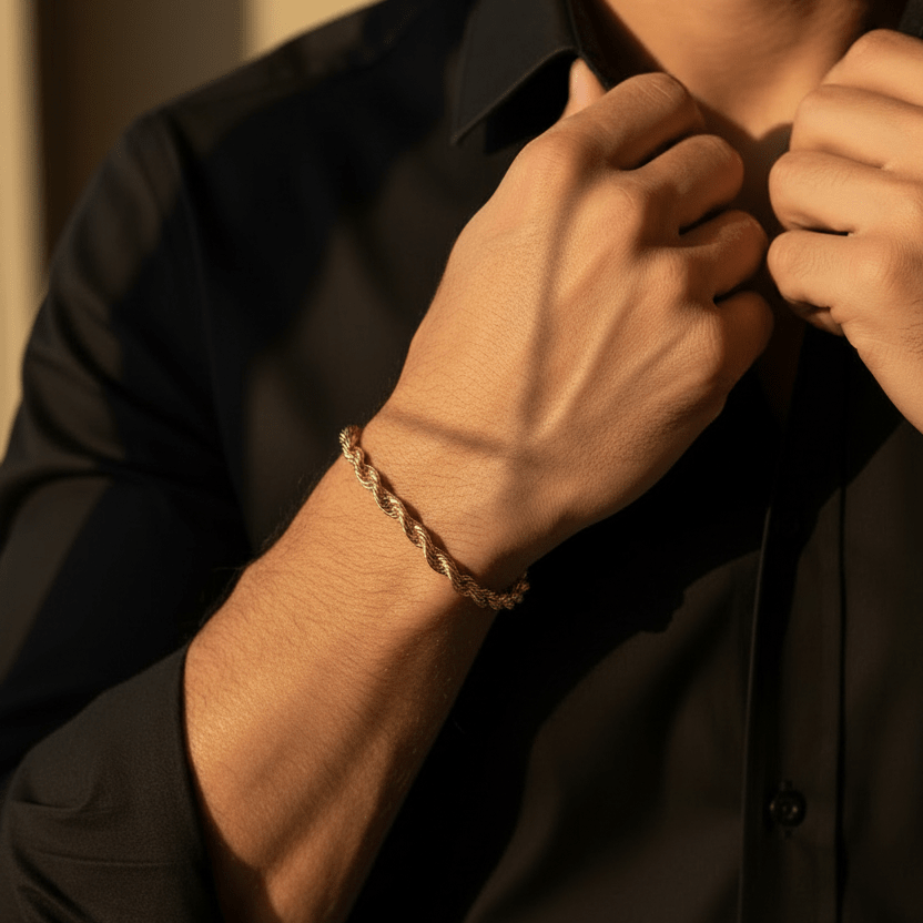 10K Yellow Gold Rope Bracelet - Men's Bracelet - Laurita Jewelry