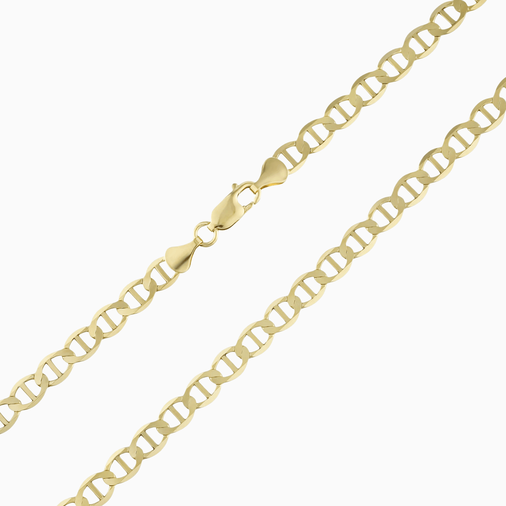 Flat Mariner Link Chain Necklace 10K - Necklace - Laurita Jewelry