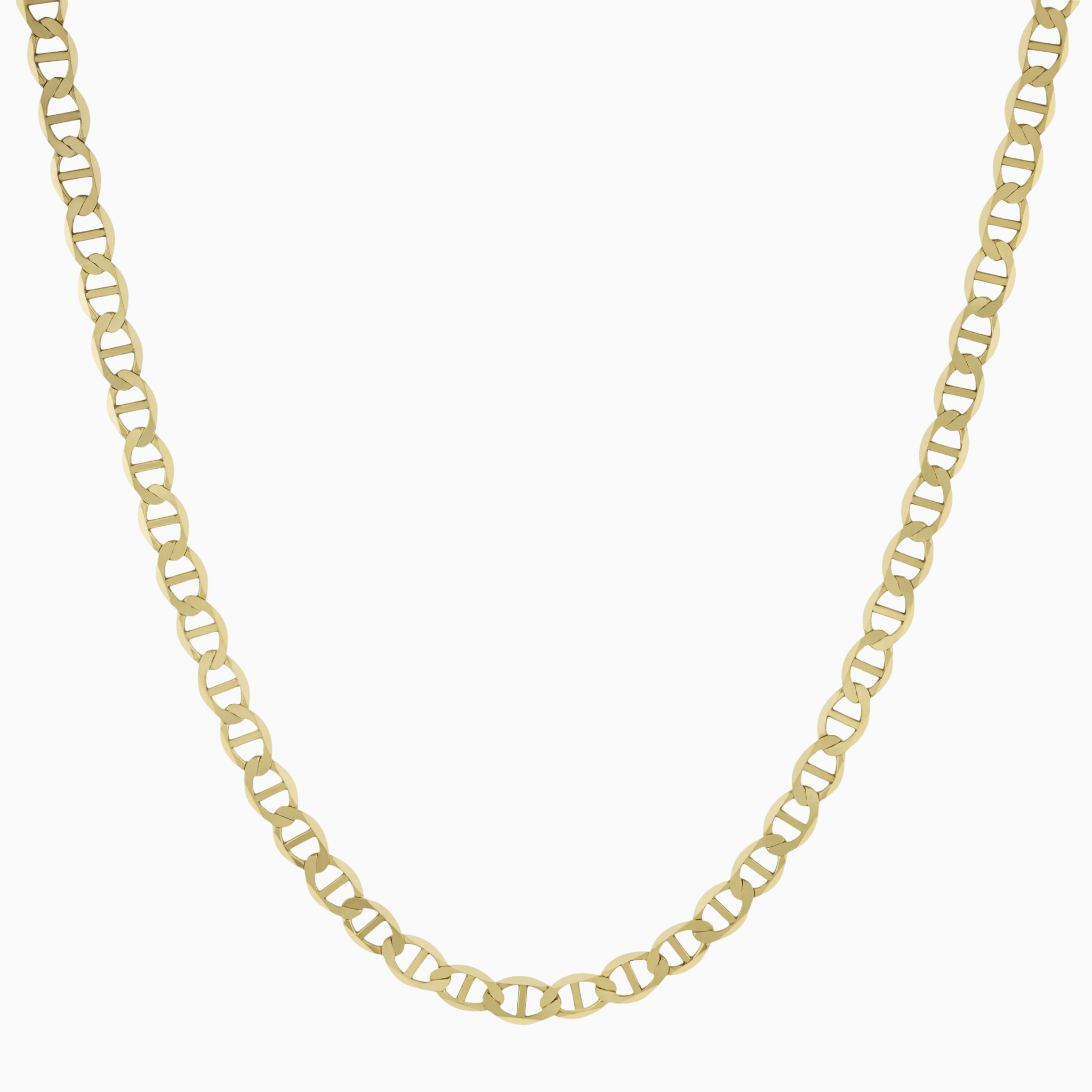 Flat Mariner Link Chain Necklace 10K - Necklace - Laurita Jewelry