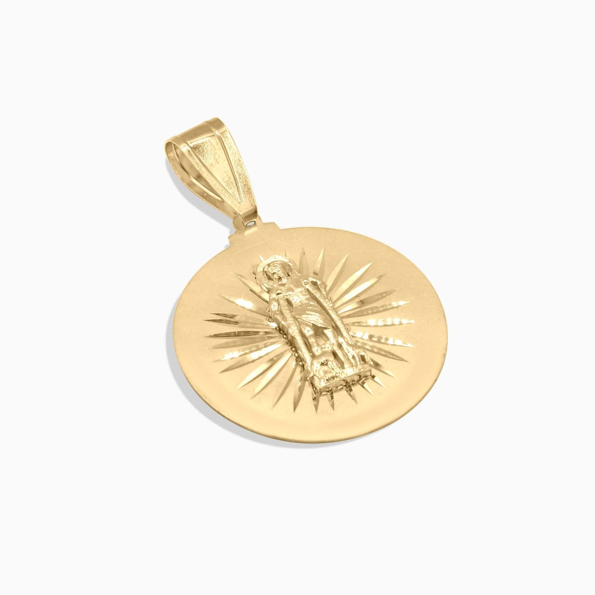 10K Gold Round Saint Lazarus Medal Pendant – Religious Jewelry - Pendants - Laurita Jewelry