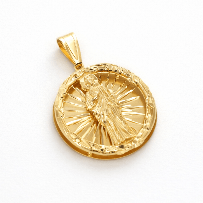 St. Jude 3D Gold Pendant in 10K-Pendants-Laurita Jewelry