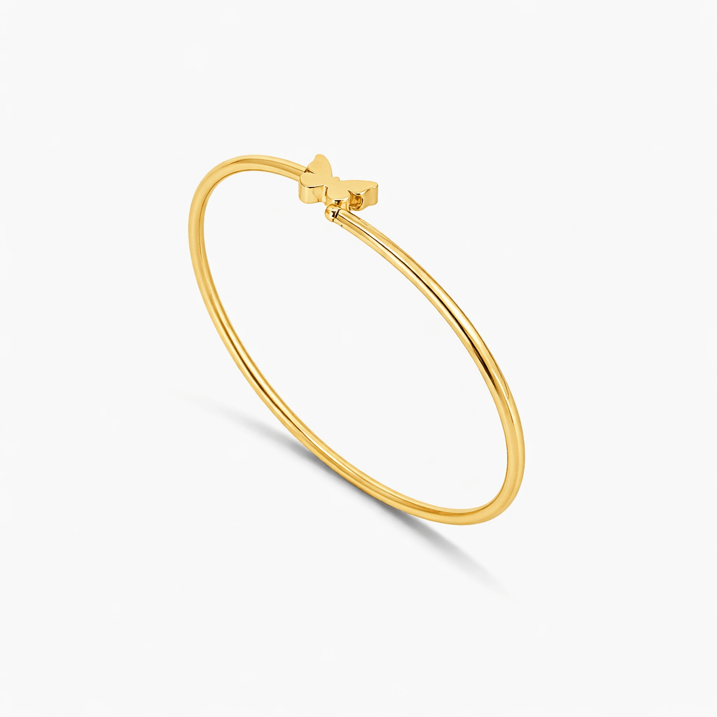 10K Gold Butterfly Bangle Bracelet-Women's Bracelet-Laurita Jewelry