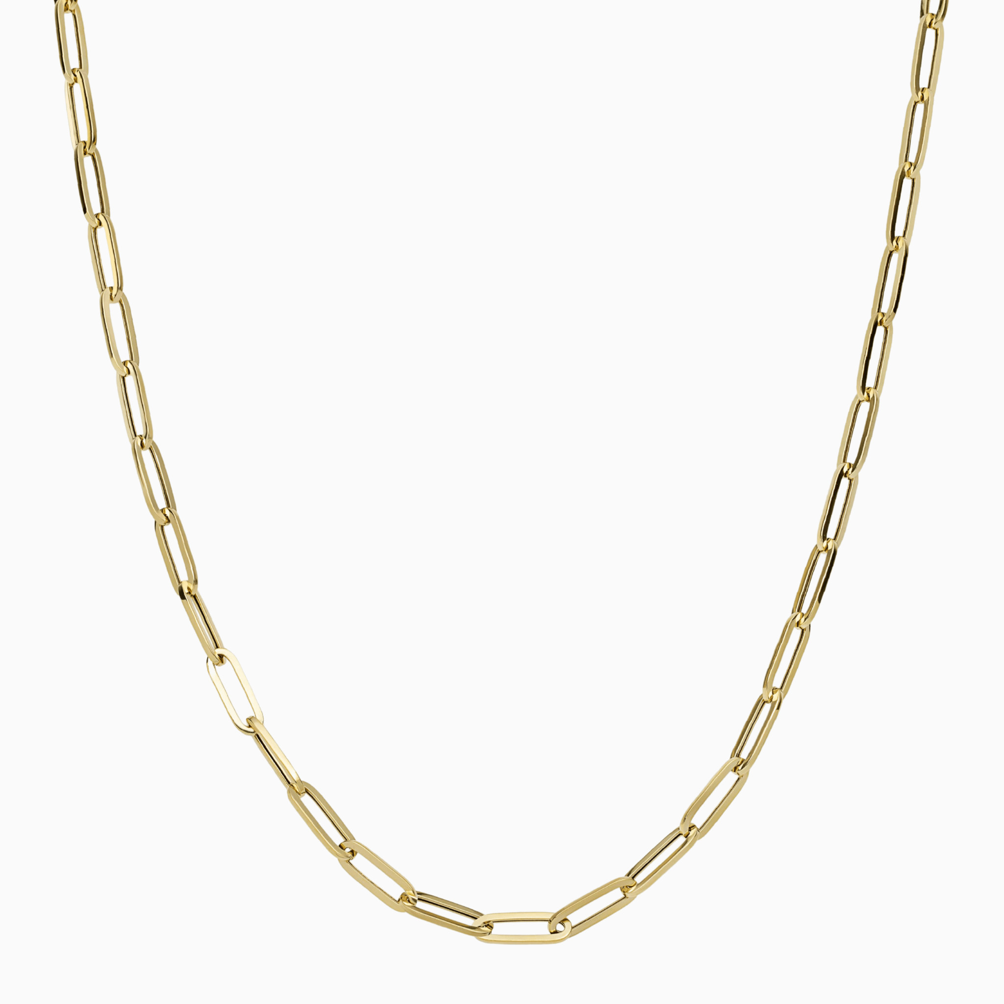10K Hallow Gold Paper Clip Chain - Women's Necklace - Laurita Jewelry