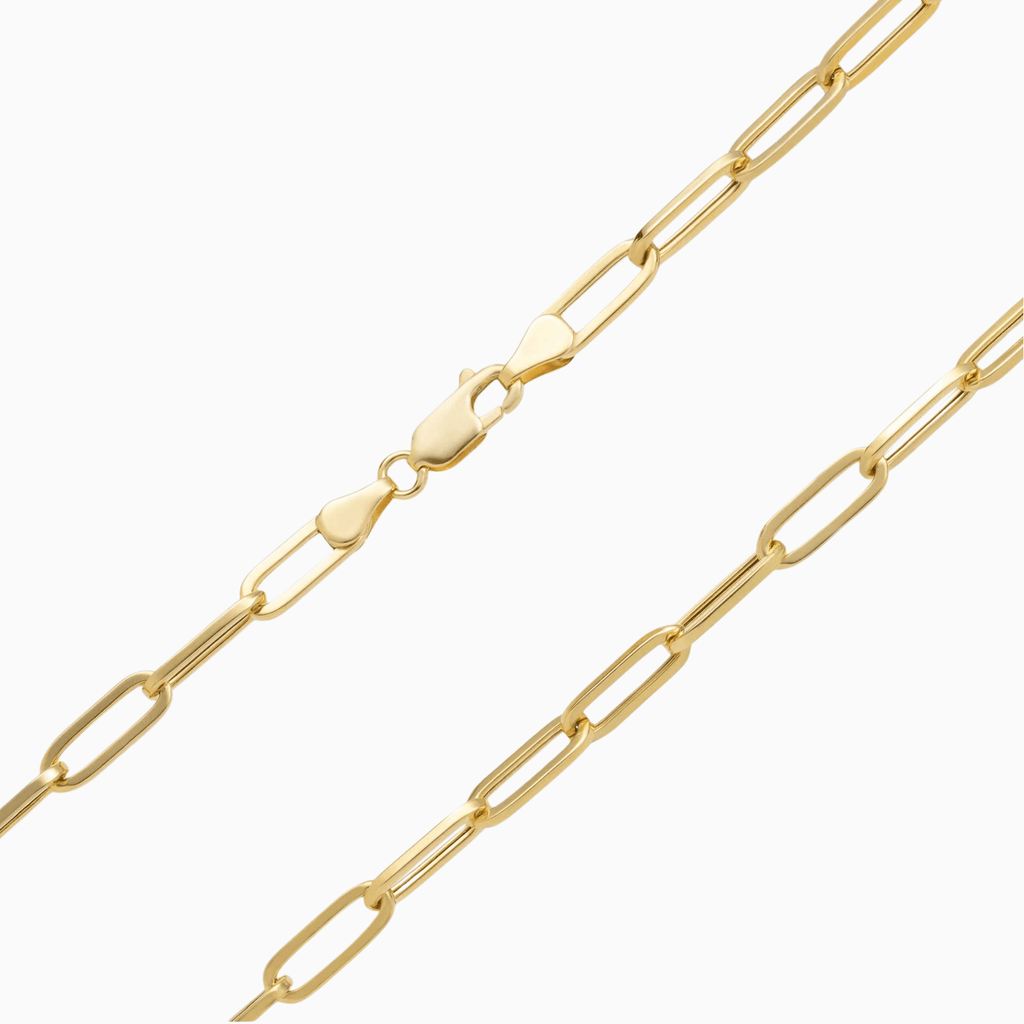 10K Hallow Gold Paper Clip Chain - Women's Necklace - Laurita Jewelry